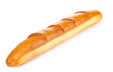 Aromatic baguette isolated on white