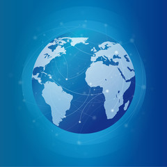 Modern globe network blue © mixov