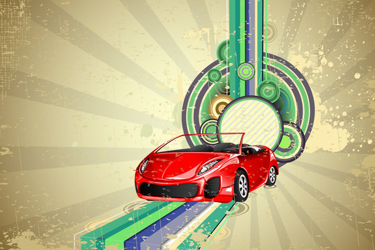 Car on Vintage Background