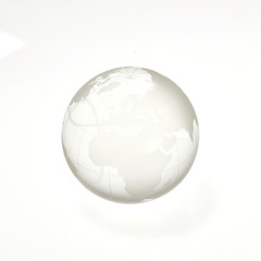 Shiny Silver Earth Globe
