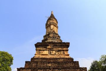 Top of pagodas in Temple. Sukhothai Historical Park, Thailand