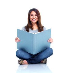 Student with book.