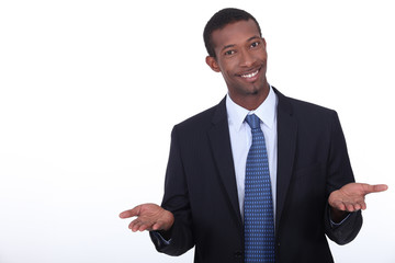 Confident black businessman