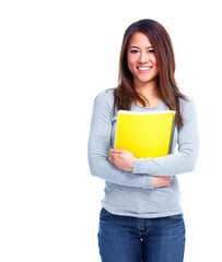 Student girl with book.