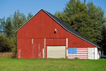 Obraz premium Patriotic Barn