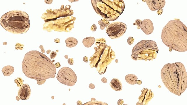 Falling walnuts (ends with blue)