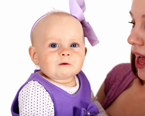 Young mother with little daughter