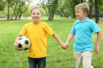 Obraz premium Two boys in the park
