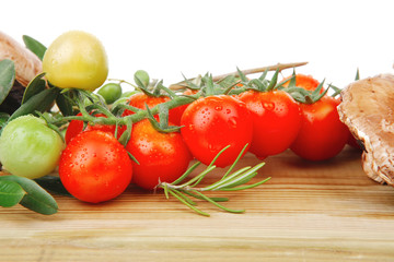 vegetables served on wooden board