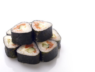 sushi roll isolated on white