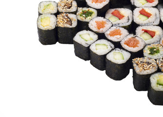 sushi roll set isolated on white