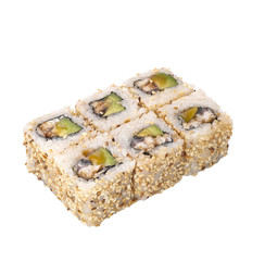 sushi roll isolated on white