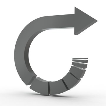 3d Icon Pfeil zur&uuml;ck schwarz