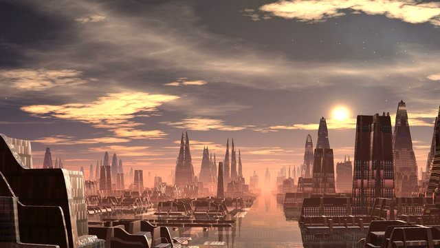 Fantastic (alien) city and UFO