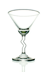 Empty wine glasses isolated on white background