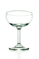 Empty wine glasses isolated on white background