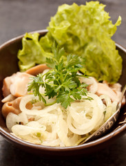 mushrooms with onion