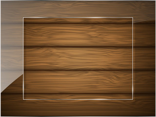 Wooden texture with glass. Vector illustration.