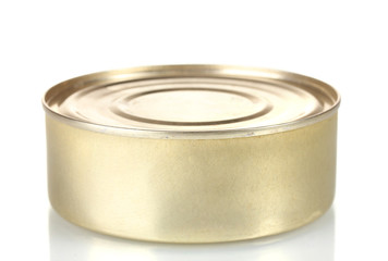 Tin with food isolated on white