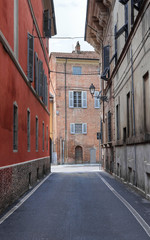 Fototapeta premium Alleyway. Piacenza. Emilia-Romagna. Italy.