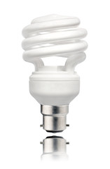 Energy Saving Lightbulb with Bayonet Bottom Isolated