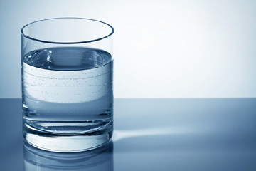 Water glass with space for text