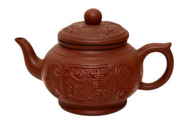 Asian clay ceramic teapot