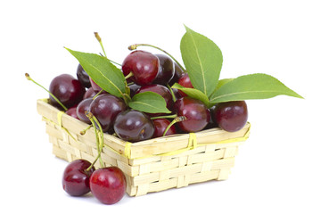 basket full of cherries