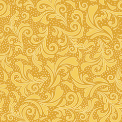 Floral ornament in gold yellow