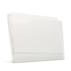 Glass Folder with Documents on white background