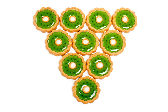 Beautiful green cookies background