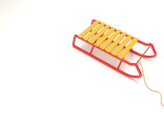 3d Sled on White Background