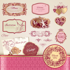 Set of vintage labels and elements © Mrkvica