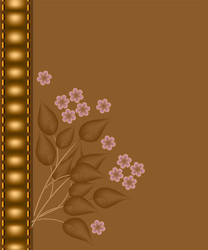 Decorated book cover. Flowers background
