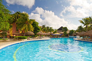 Tropical swimming pool in Mexico