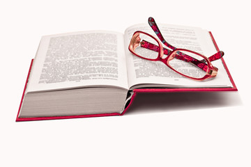 book and glasses