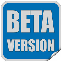 Sticker blau quadrat cu BETA VERSION