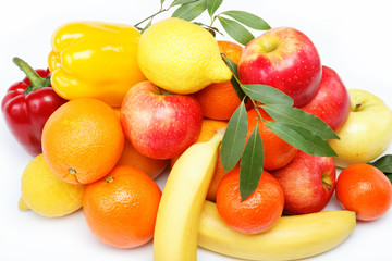 citrus fruits isolated on a white background.