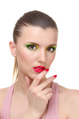 young woman with glamour make up