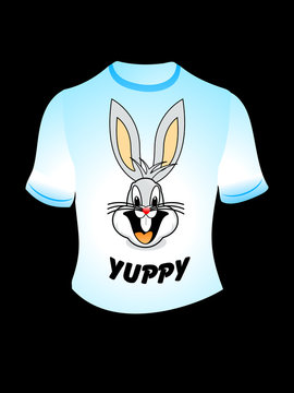 abstract t shirt with bunny