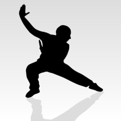 fighter pose two silhouette