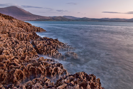 View of the shore in the beautiful scenery in Fenit, Ireland.