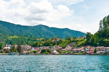 Fototapeta na wymiar Lake Toba in Parapat Area, Sumatra
