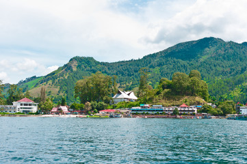 Fototapeta na wymiar Lake Toba in Parapat Area, Sumatra