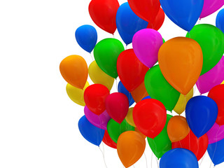 Party Balloons Multicolor on white background