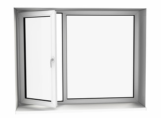 open plastic glass window