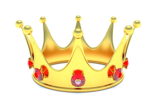 Gold crown with red gems