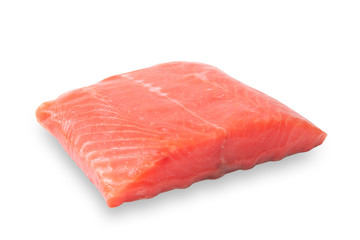 salmon fillet on white