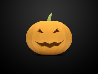 3d Halloween Pumpkin on balck background
