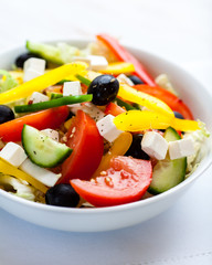 Mixed Vegetable Salad with Goat Cheese and Olives